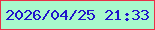 文字の大きさ：4、枠の色：e93147、背景の色：a8f8cc、文字の色：2013cb 無料ブログパーツのブログ時計