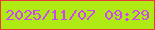 文字の大きさ：5、枠の色：e93938、背景の色：b0ea15、文字の色：cd46f6 無料ブログパーツのブログ時計