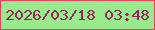 文字の大きさ：1、枠の色：e93e60、背景の色：99ea8c、文字の色：97245b 無料ブログパーツのブログ時計