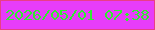文字の大きさ：5、枠の色：e93e87、背景の色：e73df9、文字の色：30ec30 無料ブログパーツのブログ時計