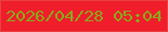 文字の大きさ：2、枠の色：e9403e、背景の色：ef1e2a、文字の色：8aa91b 無料ブログパーツのブログ時計