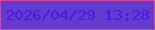 文字の大きさ：4、枠の色：e9408f、背景の色：633bcd、文字の色：4917e7 無料ブログパーツのブログ時計