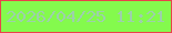 文字の大きさ：4、枠の色：e9434a、背景の色：84fa4d、文字の色：9dd0ab 無料ブログパーツのブログ時計