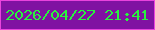 文字の大きさ：2、枠の色：e943dd、背景の色：8012a2、文字の色：29f33e 無料ブログパーツのブログ時計