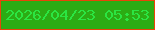 文字の大きさ：2、枠の色：e94409、背景の色：2cac14、文字の色：2be542 無料ブログパーツのブログ時計