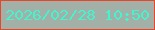 文字の大きさ：1、枠の色：e94529、背景の色：a2b0a7、文字の色：43f4ce 無料ブログパーツのブログ時計
