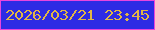 文字の大きさ：1、枠の色：e945de、背景の色：2e2be4、文字の色：e1b646 無料ブログパーツのブログ時計