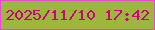 文字の大きさ：5、枠の色：e949d6、背景の色：9cb63e、文字の色：cb017e 無料ブログパーツのブログ時計