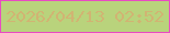 文字の大きさ：1、枠の色：e94bc2、背景の色：b9d37c、文字の色：d1b473 無料ブログパーツのブログ時計