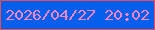 文字の大きさ：3、枠の色：e94d51、背景の色：055fed、文字の色：f685c1 無料ブログパーツのブログ時計