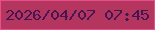文字の大きさ：4、枠の色：e94d8a、背景の色：b4365f、文字の色：461554 無料ブログパーツのブログ時計