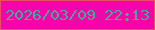 文字の大きさ：1、枠の色：e94e66、背景の色：f703aa、文字の色：41ac95 無料ブログパーツのブログ時計