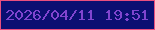 文字の大きさ：3、枠の色：e94f7f、背景の色：0b0f72、文字の色：8045cf 無料ブログパーツのブログ時計