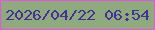 文字の大きさ：2、枠の色：e952e5、背景の色：8fab7e、文字の色：452f9b 無料ブログパーツのブログ時計