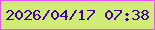 文字の大きさ：3、枠の色：e953fd、背景の色：d0eb76、文字の色：40049c 無料ブログパーツのブログ時計