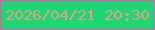 文字の大きさ：4、枠の色：e954b7、背景の色：1fd675、文字の色：dea185 無料ブログパーツのブログ時計