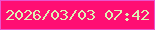 文字の大きさ：5、枠の色：e955cc、背景の色：ff0e73、文字の色：deefb2 無料ブログパーツのブログ時計