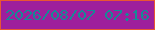 文字の大きさ：2、枠の色：e95632、背景の色：9e1f9c、文字の色：168996 無料ブログパーツのブログ時計