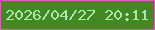 文字の大きさ：1、枠の色：e956c5、背景の色：468623、文字の色：9eeeae 無料ブログパーツのブログ時計