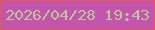文字の大きさ：1、枠の色：e9584e、背景の色：c455ac、文字の色：bec59a 無料ブログパーツのブログ時計