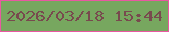 文字の大きさ：5、枠の色：e958a1、背景の色：77a75f、文字の色：784a4e 無料ブログパーツのブログ時計