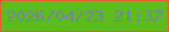 文字の大きさ：5、枠の色：e95a30、背景の色：5bbc1c、文字の色：73859d 無料ブログパーツのブログ時計
