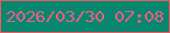 文字の大きさ：4、枠の色：e95b60、背景の色：07876f、文字の色：ee5d81 無料ブログパーツのブログ時計