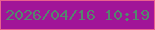 文字の大きさ：4、枠の色：e9618f、背景の色：a11598、文字の色：54876d 無料ブログパーツのブログ時計