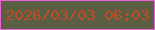 文字の大きさ：3、枠の色：e961d9、背景の色：5a5f44、文字の色：bf4b27 無料ブログパーツのブログ時計