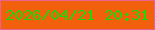 文字の大きさ：2、枠の色：e9628b、背景の色：f3600d、文字の色：20d705 無料ブログパーツのブログ時計