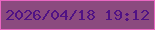 文字の大きさ：1、枠の色：e967c2、背景の色：8b4a7f、文字の色：501284 無料ブログパーツのブログ時計