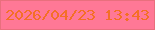 文字の大きさ：1、枠の色：e96f7d、背景の色：ff7896、文字の色：f46f26 無料ブログパーツのブログ時計