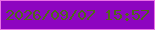 文字の大きさ：5、枠の色：e971e7、背景の色：8d05c0、文字の色：4f681a 無料ブログパーツのブログ時計