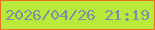 文字の大きさ：3、枠の色：e97221、背景の色：bae83b、文字の色：7a90a6 無料ブログパーツのブログ時計
