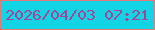 文字の大きさ：3、枠の色：e97778、背景の色：13d4e4、文字の色：a24798 無料ブログパーツのブログ時計