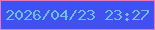 文字の大きさ：4、枠の色：e977bc、背景の色：4151ef、文字の色：68c0e4 無料ブログパーツのブログ時計