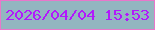 文字の大きさ：1、枠の色：e977cb、背景の色：93b6c0、文字の色：b219fc 無料ブログパーツのブログ時計