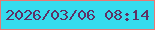 文字の大きさ：1、枠の色：e97872、背景の色：35dced、文字の色：5e3164 無料ブログパーツのブログ時計