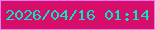 文字の大きさ：3、枠の色：e97bf3、背景の色：d70d6a、文字の色：07e4c7 無料ブログパーツのブログ時計