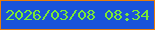 文字の大きさ：4、枠の色：e97c0a、背景の色：1a53da、文字の色：79e934 無料ブログパーツのブログ時計