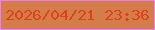 文字の大きさ：3、枠の色：e97dfb、背景の色：d47d4b、文字の色：d9441d 無料ブログパーツのブログ時計