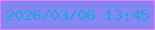 文字の大きさ：1、枠の色：e97ef6、背景の色：8586f6、文字の色：1da9d8 無料ブログパーツのブログ時計