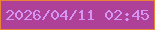 文字の大きさ：3、枠の色：e98436、背景の色：ae4197、文字の色：d595f4 無料ブログパーツのブログ時計