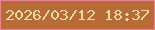 文字の大きさ：3、枠の色：e98593、背景の色：b86b37、文字の色：e9dda0 無料ブログパーツのブログ時計