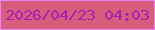 文字の大きさ：2、枠の色：e985ff、背景の色：d85d7a、文字の色：a321bb 無料ブログパーツのブログ時計