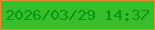 文字の大きさ：5、枠の色：e98b2f、背景の色：39be2b、文字の色：029814 無料ブログパーツのブログ時計