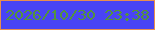 文字の大きさ：4、枠の色：e98e4e、背景の色：4944f4、文字の色：53933d 無料ブログパーツのブログ時計