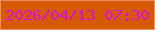 文字の大きさ：4、枠の色：e98f5f、背景の色：d65a06、文字の色：db0ddb 無料ブログパーツのブログ時計