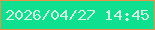 文字の大きさ：2、枠の色：e99049、背景の色：0ee08f、文字の色：d1f8de 無料ブログパーツのブログ時計