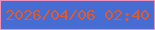 文字の大きさ：2、枠の色：e992bd、背景の色：476dd2、文字の色：d85c36 無料ブログパーツのブログ時計